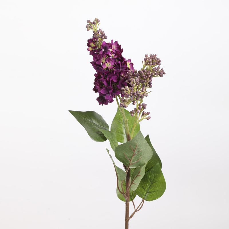27 Inch Lilac Silk Flower Stems with Leaves 10 Pcs Artificial Floral Centerpiece