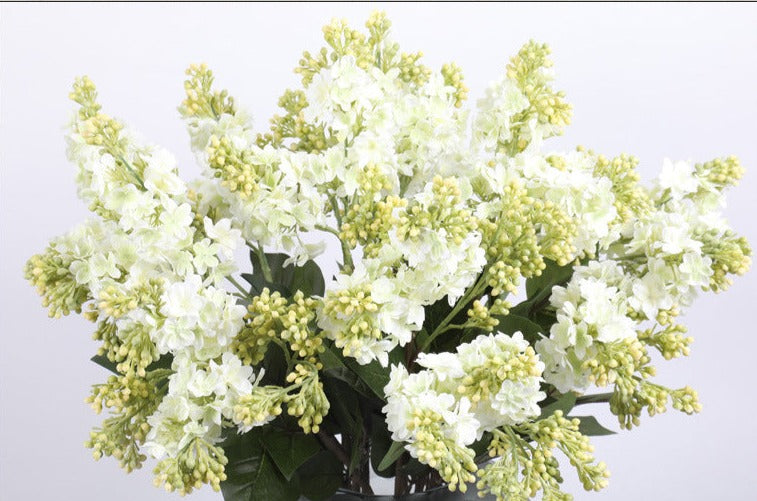 27 Inch Lilac Silk Flower Stems with Leaves 10 Pcs Artificial Floral Centerpiece