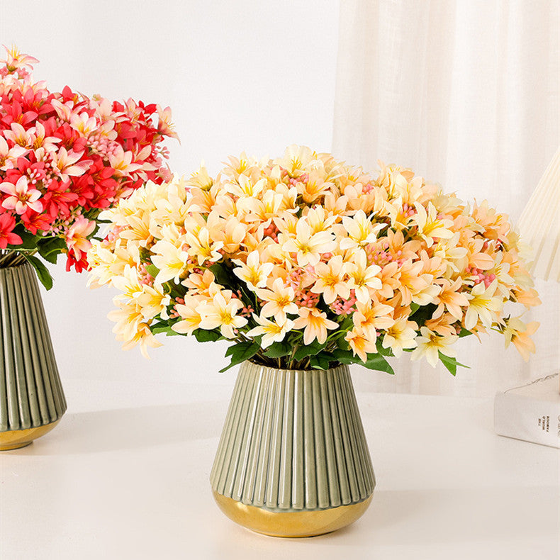 12 Inch Artificial Silk Lily Flowers Bush, Bulk Floral Arrangements, Wholesale Quantity