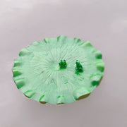 2 Pcs Artificial Frog on Lily Pad Lily Leaf Pads for Ponds Bulk Wholesale