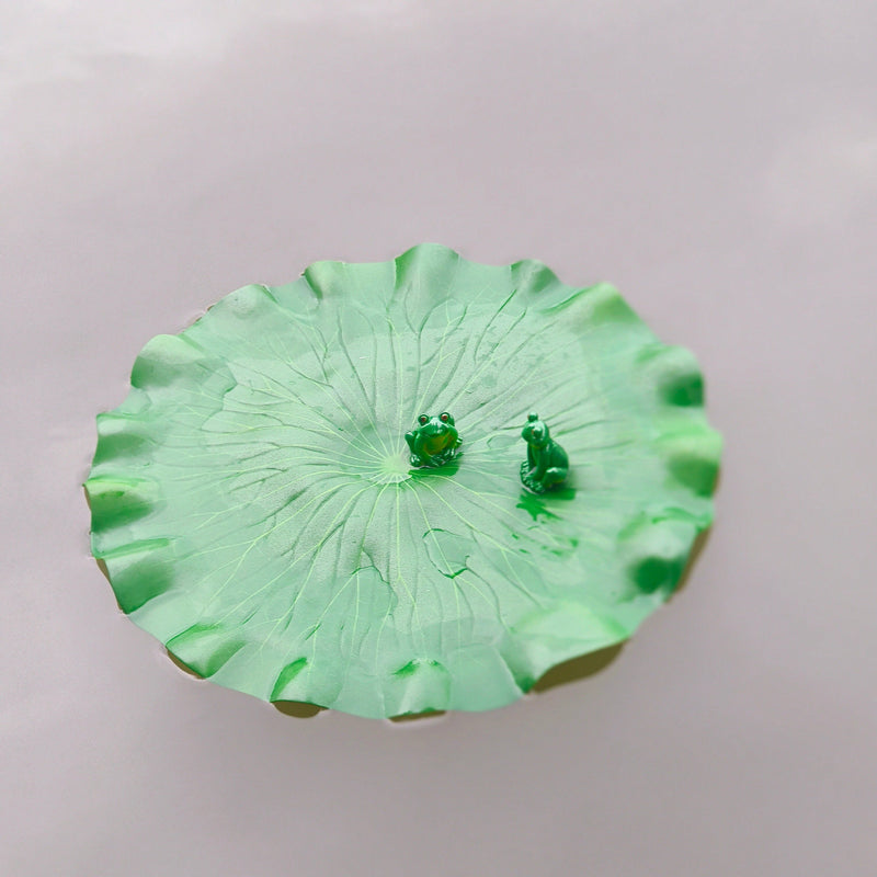 2 Pcs Artificial Frog on Lily Pad Lily Leaf Pads for Ponds Bulk Wholesale