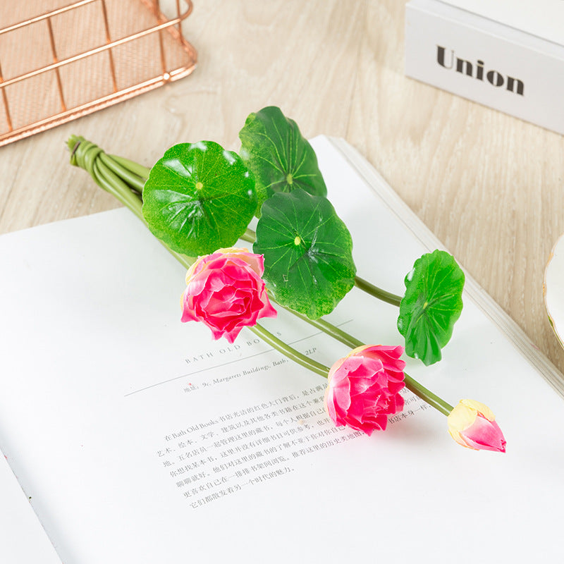 11 Inch Artificial Lotus Stems 10 Pcs Real Touch Silk Lotus Leaf Arrangement