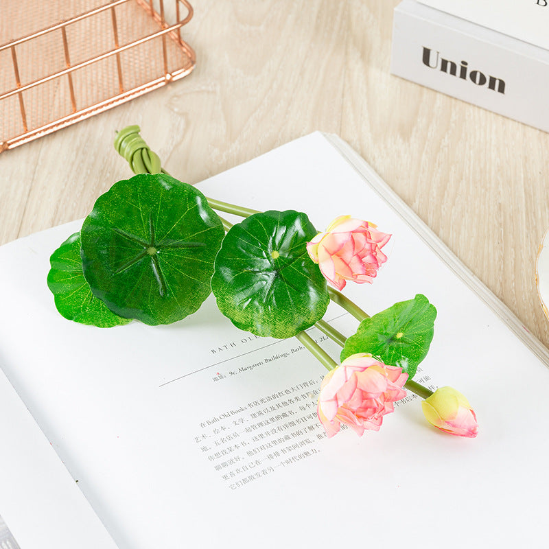 11 Inch Artificial Lotus Stems 10 Pcs Real Touch Silk Lotus Leaf Arrangement