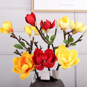27 Inch Magnolia Stem Artificial Flowers 10 Pcs Bulk Wholesale Silk Magnolia Stems