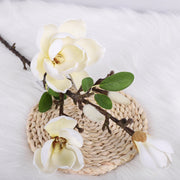 27 Inch Magnolia Stem Artificial Flowers 10 Pcs Bulk Wholesale Silk Magnolia Stems