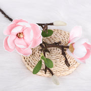 27 Inch Magnolia Stem Artificial Flowers 10 Pcs Bulk Wholesale Silk Magnolia Stems