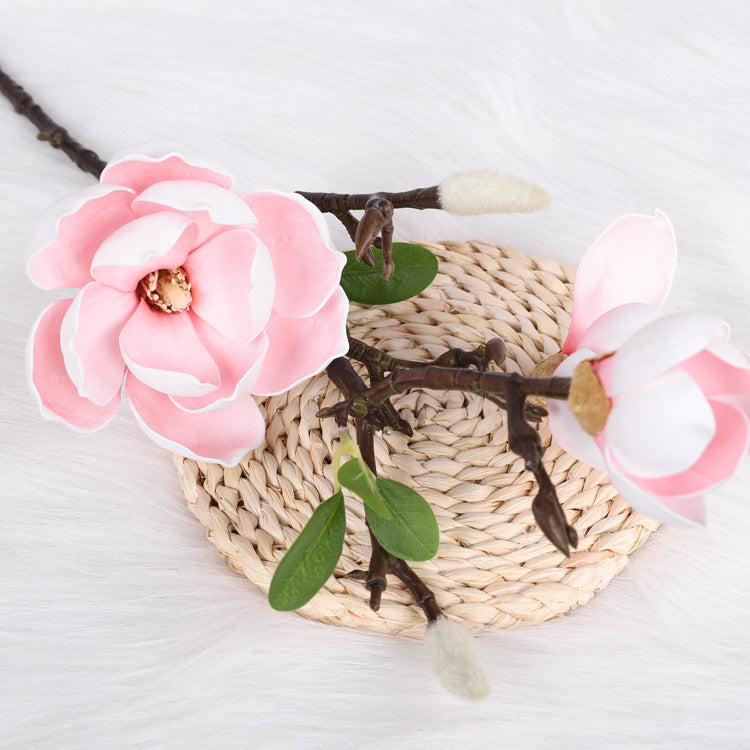 27 Inch Magnolia Stem Artificial Flowers 10 Pcs Bulk Wholesale Silk Magnolia Stems