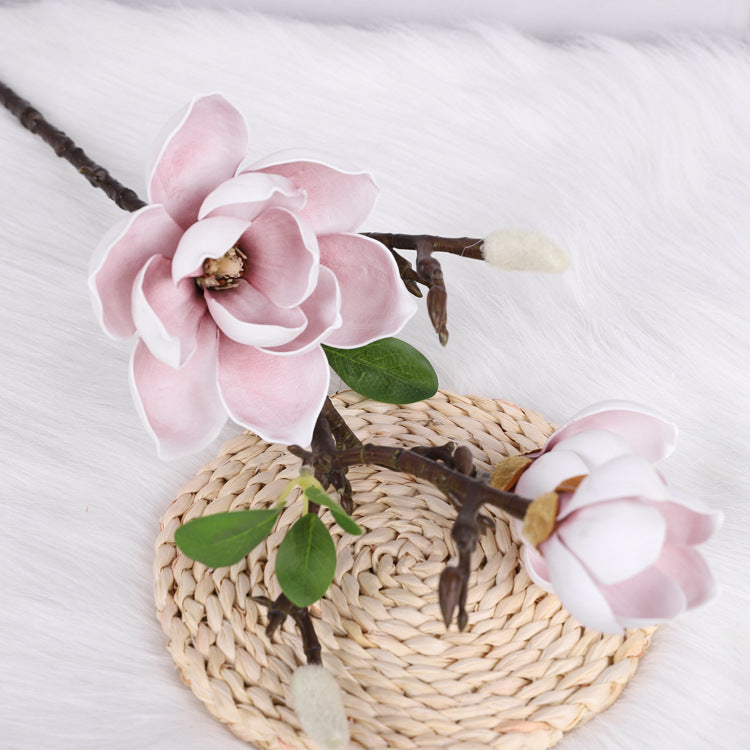 27 Inch Magnolia Stem Artificial Flowers 10 Pcs Bulk Wholesale Silk Magnolia Stems