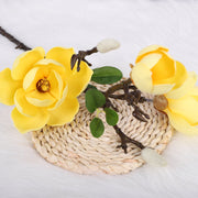 27 Inch Magnolia Stem Artificial Flowers 10 Pcs Bulk Wholesale Silk Magnolia Stems