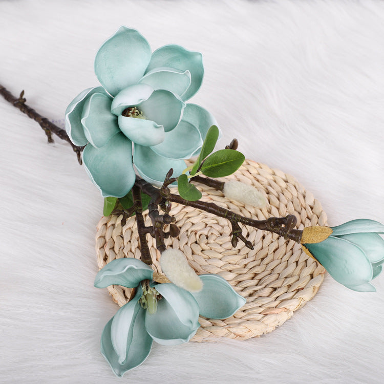 27 Inch Magnolia Stem Artificial Flowers 10 Pcs Bulk Wholesale Silk Magnolia Stems