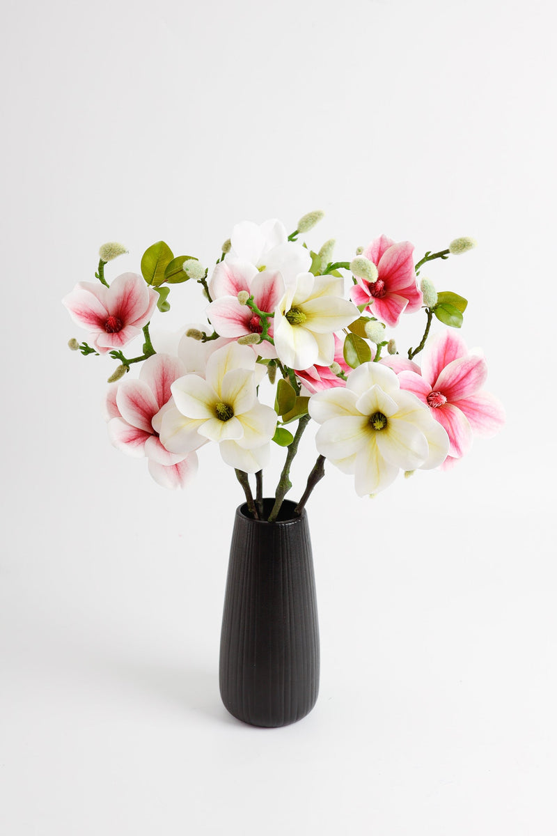 22 Inch Artificial Silk Magnolia Stems Bulk Wholesale - 22" Magnolias, 10 Pcs