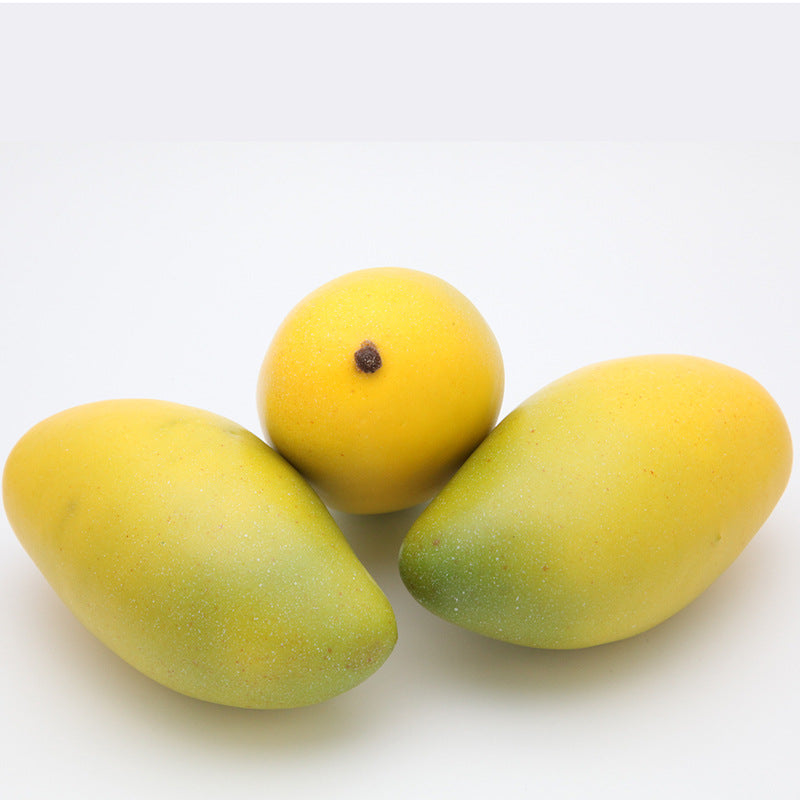 Artificial Mango Fruit Ornaments Bulk Set for Home Decor, Realistic Plastic, 10 Pcs