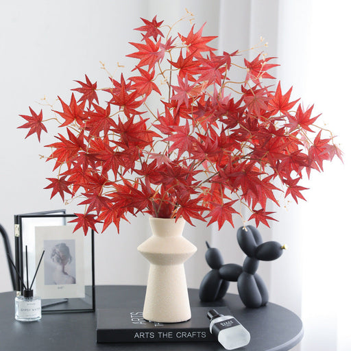 23.6 Inch Artificial Maple Leaf Stems 10 Pcs Autumn Harvest Festival Decor for Entryway Dining Table Fireplace