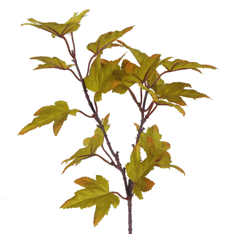 15 Inch Artificial Maple Leaf Stems Branches Spray - 10 Pcs Silk Leaves Plants