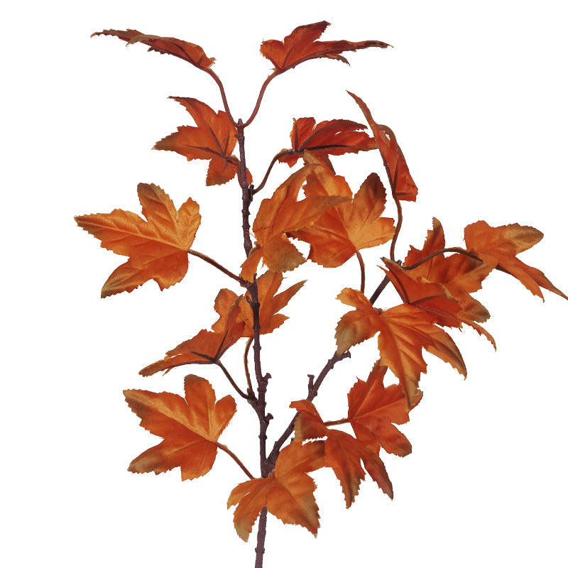 15 Inch Artificial Maple Leaf Stems Branches Spray - 10 Pcs Silk Leaves Plants