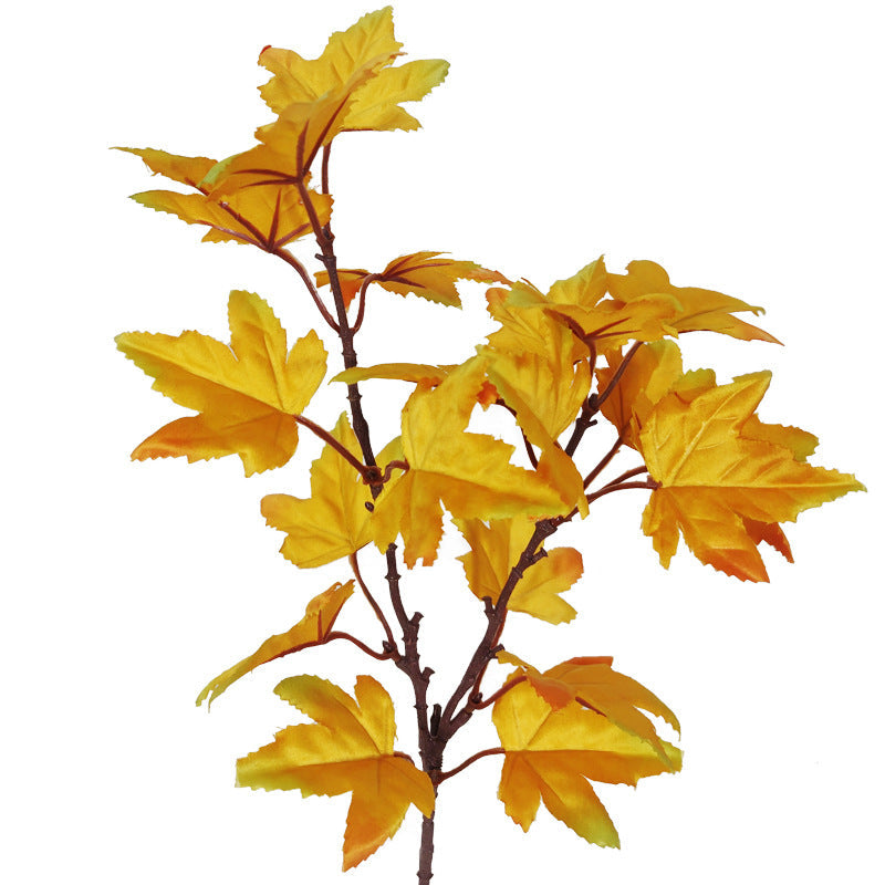 15 Inch Artificial Maple Leaf Stems Branches Spray - 10 Pcs Silk Leaves Plants