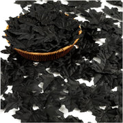 500 Pcs Black Artificial Maple Leaves for Halloween Decorations, Centerpieces, Cake Presentation