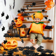 500 Pcs Black Artificial Maple Leaves for Halloween Decorations, Centerpieces, Cake Presentation