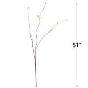 3 Pcs Artificial Matsudana Branches with Greenery Leaves 51 Inch Extra Long Bulk