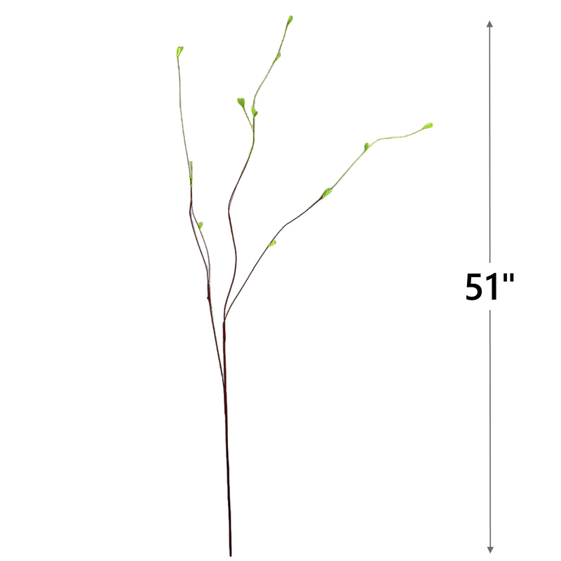 3 Pcs Artificial Matsudana Branches with Greenery Leaves 51 Inch Extra Long Bulk