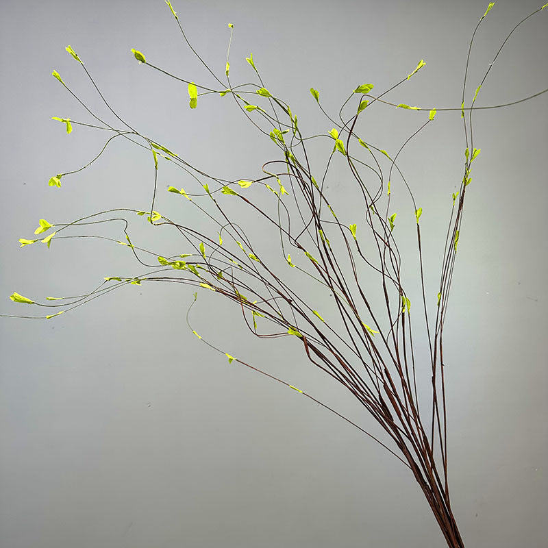 3 Pcs Artificial Matsudana Branches with Greenery Leaves 51 Inch Extra Long Bulk