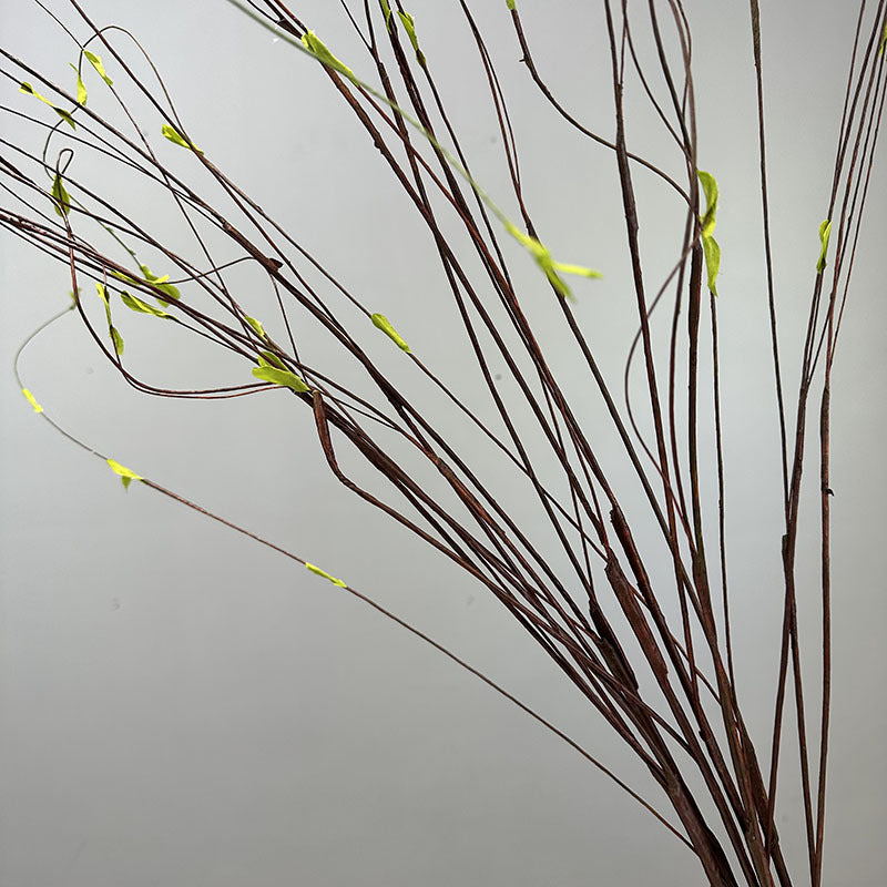 3 Pcs Artificial Matsudana Branches with Greenery Leaves 51 Inch Extra Long Bulk