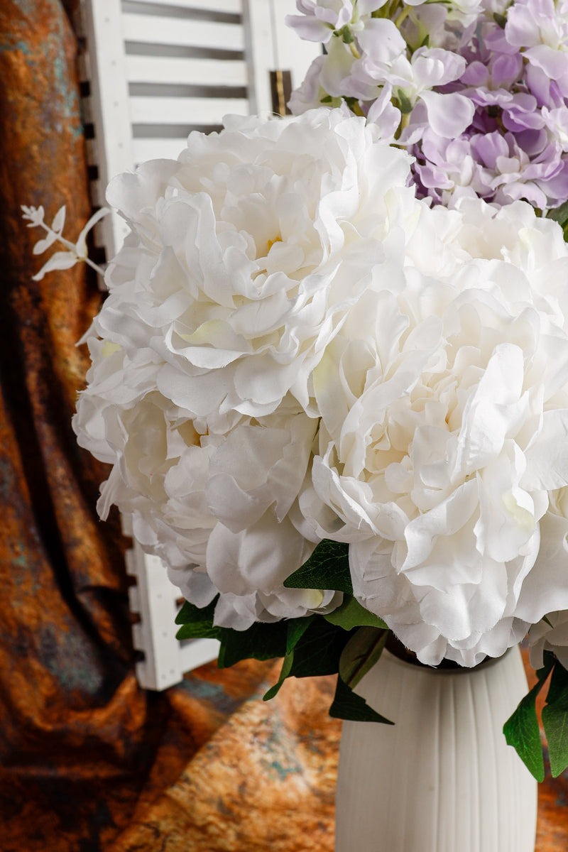 Faux Spring Bouquet 25 Inch White and Purple Artificial Flowers Bulk Quantity