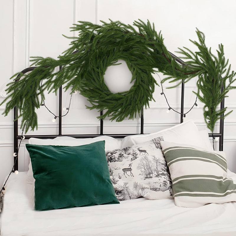 Artificial Norfolk Pine Garland 4 Sizes Bulk Realistic Pine Branches for Decoration