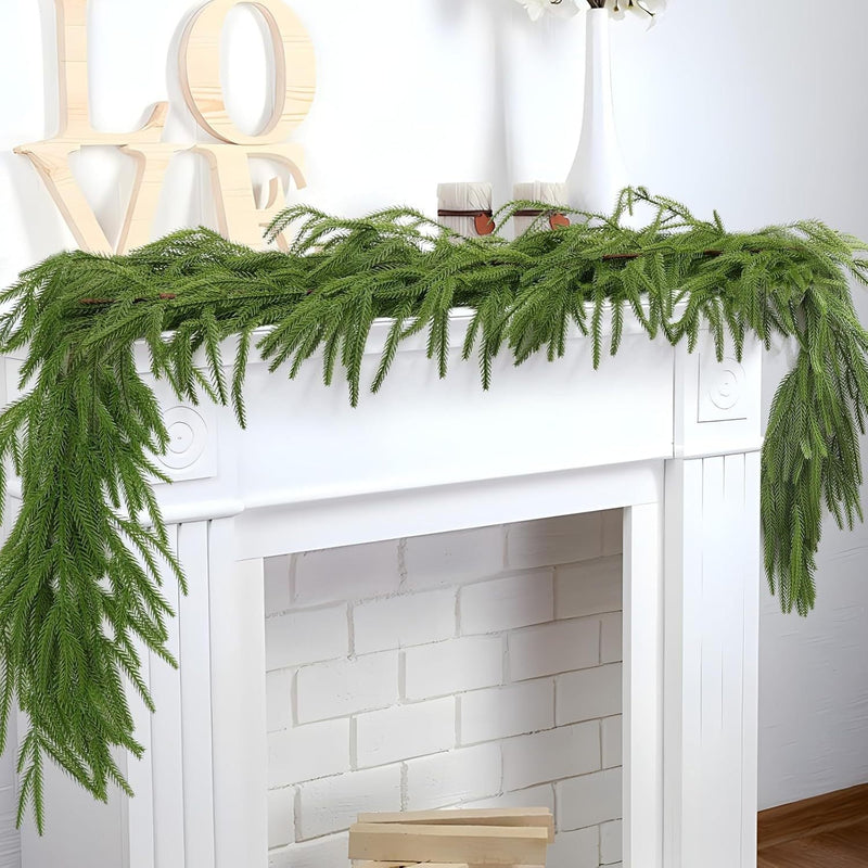 Artificial Norfolk Pine Garland 4 Sizes Bulk Realistic Pine Branches for Decoration