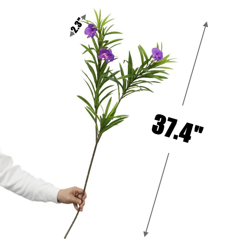 37.4 Inch Artificial Oleander Branches, 1 Pc, Silk Flowers for Spring Home Decor, Wedding Centerpieces, Indoor Outdoor Use