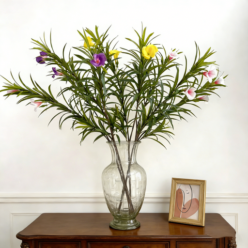 37.4 Inch Artificial Oleander Branches, 1 Pc, Silk Flowers for Spring Home Decor, Wedding Centerpieces, Indoor Outdoor Use