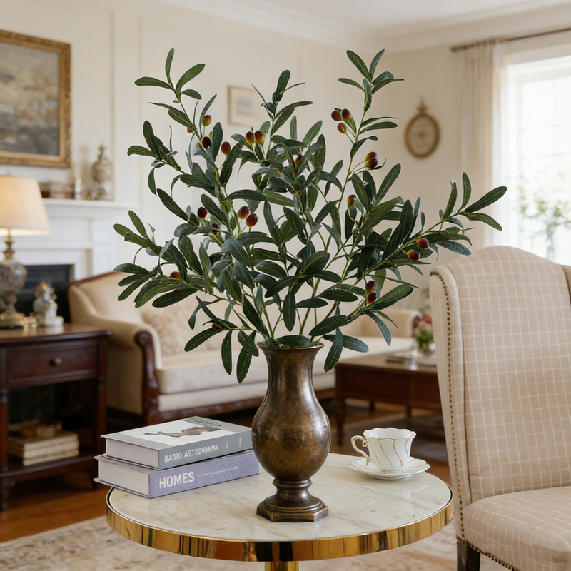 40 Inch Artificial Olive Branches 10 Pcs Faux Greenery for Wedding Decor Home Centerpieces Party Table Arrangements
