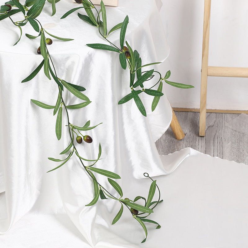 76 Inch Artificial Olive Leaf Garland with Fruits, Faux Olive Vine, Bulk Wholesale Quantity