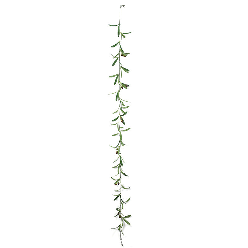76 Inch Artificial Olive Leaf Garland with Fruits, Faux Olive Vine, Bulk Wholesale Quantity