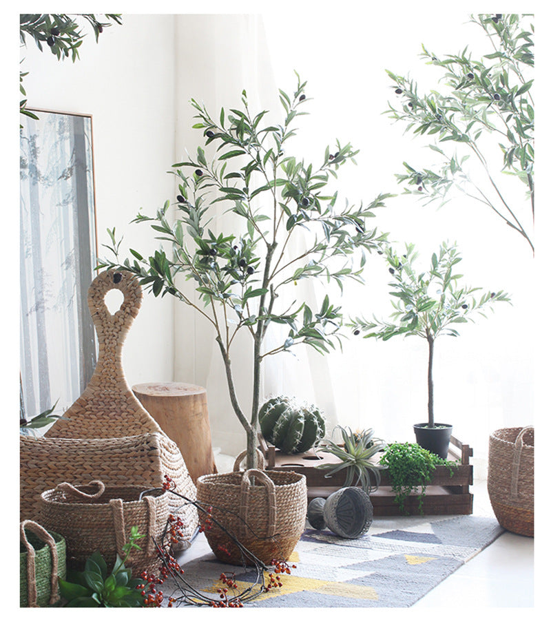 2 Pcs Large Artificial Olive Tree Plants 36 Inch UV Resistant Realistic Trunk Potted Trees