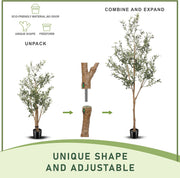 2 Pcs Large Artificial Olive Tree Plants 36 Inch UV Resistant Realistic Trunk Potted Trees