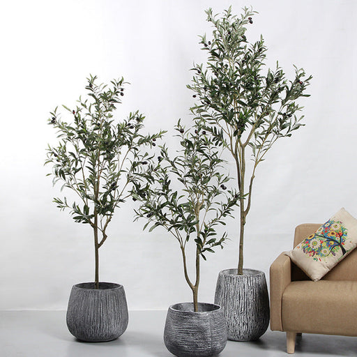 2 Pcs Large Artificial Olive Tree Plants 36 Inch UV Resistant Realistic Trunk Potted Trees