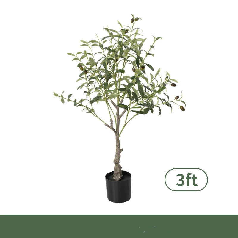 Artificial Olive Tree, Faux Olive Plant for Home Decor, Detachable Fake Tree for Living Room, Bedroom & Office