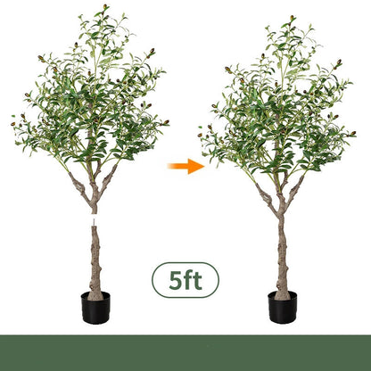 Artificial Olive Tree, Faux Olive Plant for Home Decor, Detachable Fake Tree for Living Room, Bedroom & Office
