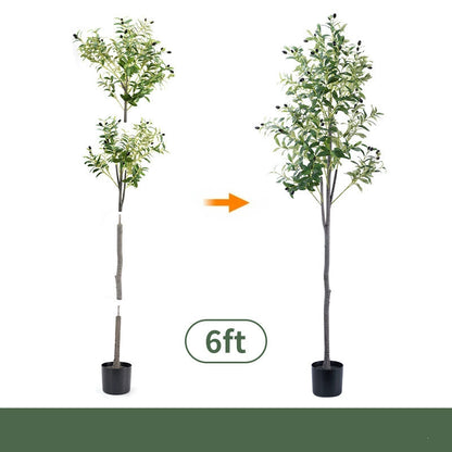 Artificial Olive Tree, Faux Olive Plant for Home Decor, Detachable Fake Tree for Living Room, Bedroom & Office