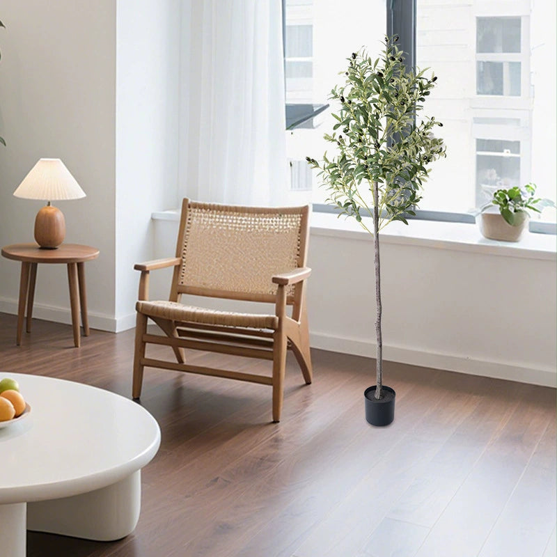 Artificial Olive Tree, Faux Olive Plant for Home Decor, Detachable Fake Tree for Living Room, Bedroom & Office