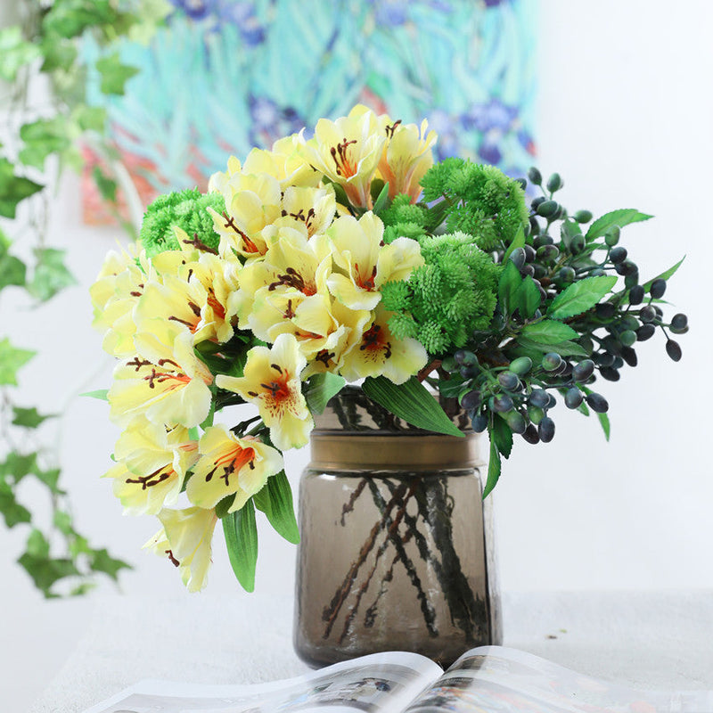 Artificial Alstroemeria Peruvian Lily Silk Flower Stems Bulk Quantity for Arrangements