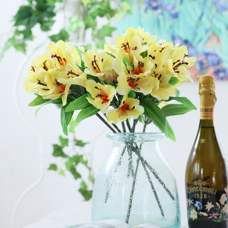 Artificial Alstroemeria Peruvian Lily Silk Flower Stems Bulk Quantity for Arrangements