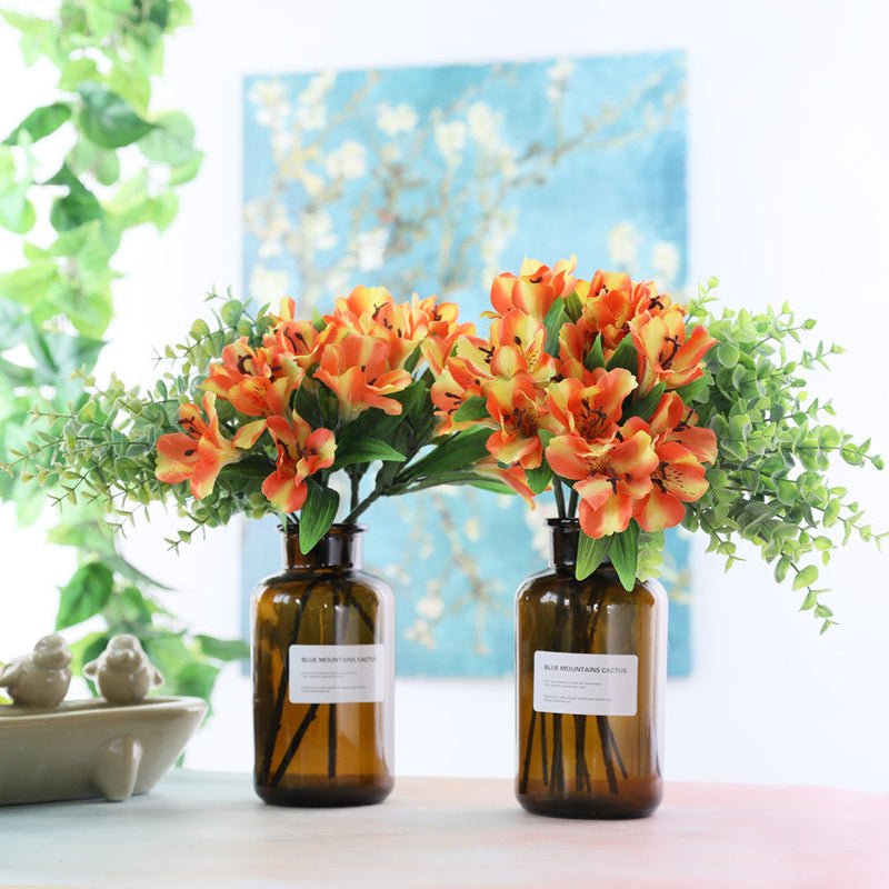 Artificial Alstroemeria Peruvian Lily Silk Flower Stems Bulk Quantity for Arrangements