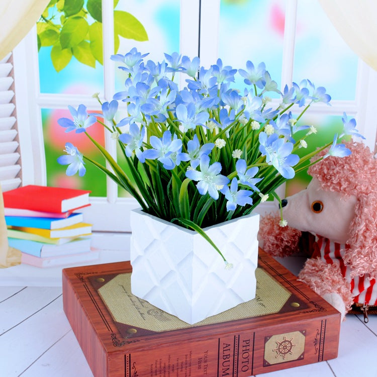 Artificial Orchid Flower Bush 12 Inch with Leaves – 1 Pc Silk Stem