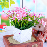 Artificial Orchid Flower Bush 12 Inch with Leaves – 1 Pc Silk Stem