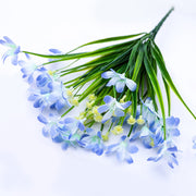 Artificial Orchid Flower Bush 12 Inch with Leaves – 1 Pc Silk Stem