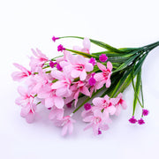 Artificial Orchid Flower Bush 12 Inch with Leaves – 1 Pc Silk Stem