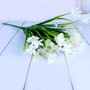 Artificial Orchid Flower Bush 12 Inch with Leaves – 1 Pc Silk Stem