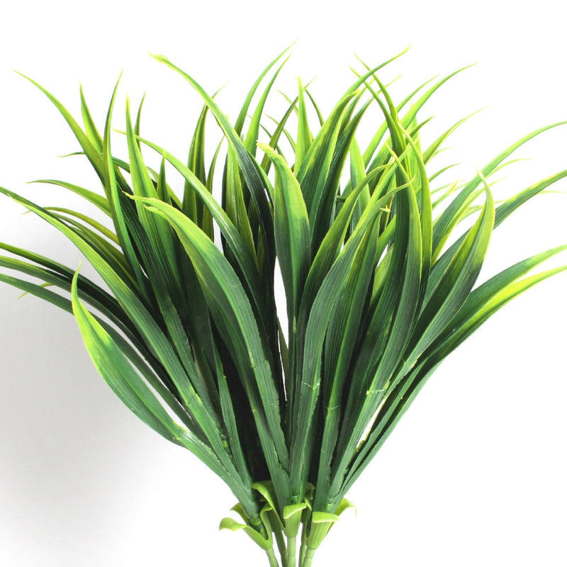 8 Pcs Artificial Tall Grass Plants UV Resistant Outdoor Bushes Tropical Flowers for Patio Porch Planters